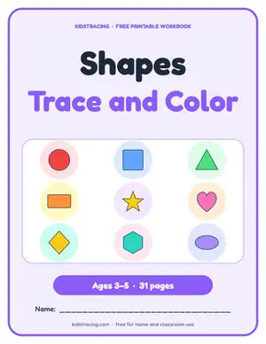 Cover of the Shapes Tracing and Coloring Book